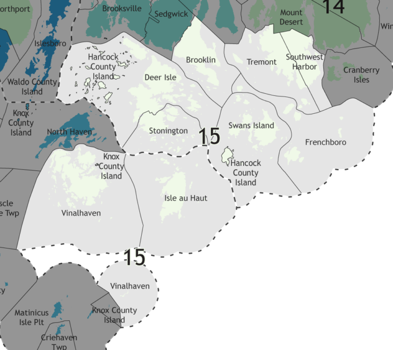 A map showing which communities are in this legislative district.