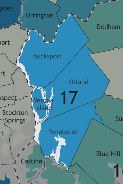 A map showing which communities are in this legislative district.