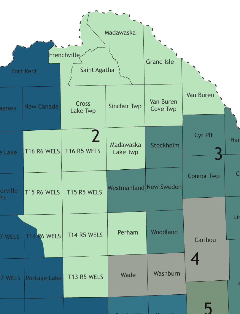 A map showing which communities are in this legislative district.