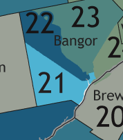 A map showing which communities are in this legislative district.