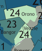 A map showing which communities are in this legislative district.