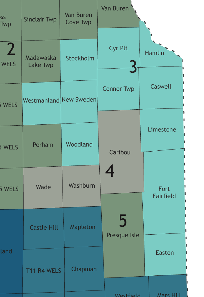 A map showing which communities are in this legislative district.