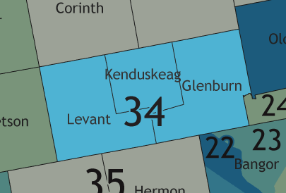 A map showing which communities are in this legislative district.