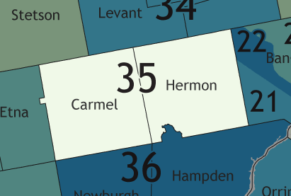 A map showing which communities are in this legislative district.