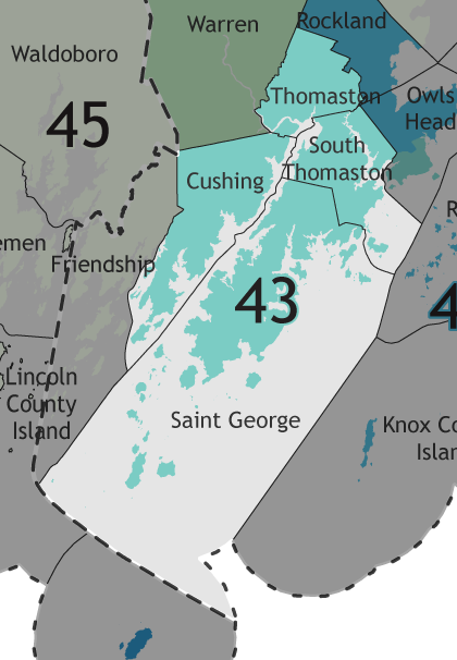 A map showing which communities are in this legislative district.