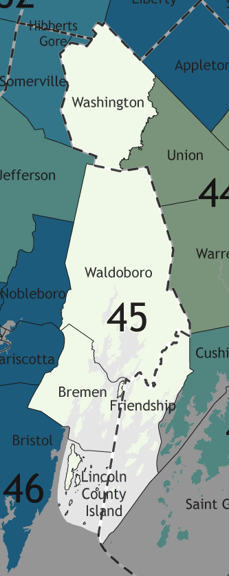 A map showing which communities are in this legislative district.