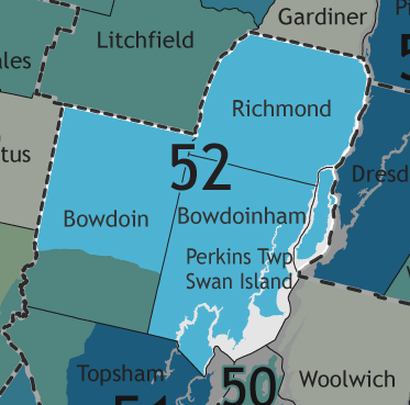 A map showing which communities are in this legislative district.