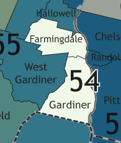 A map showing which communities are in this legislative district.