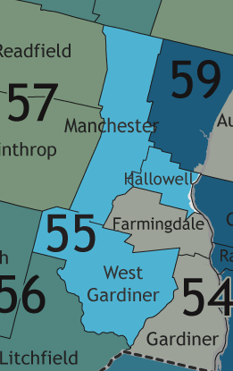 A map showing which communities are in this legislative district.