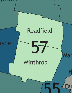 A map showing which communities are in this legislative district.