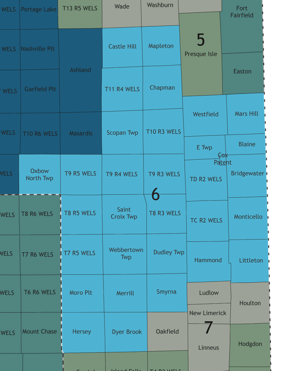 A map showing which communities are in this legislative district.