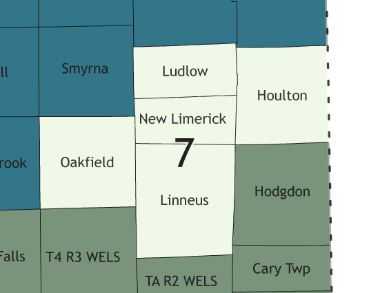 A map showing which communities are in this legislative district.