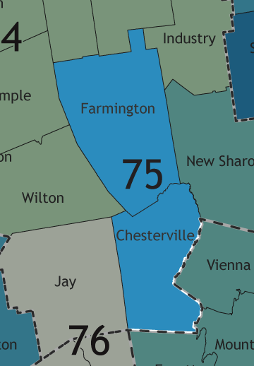 A map showing which communities are in this legislative district.