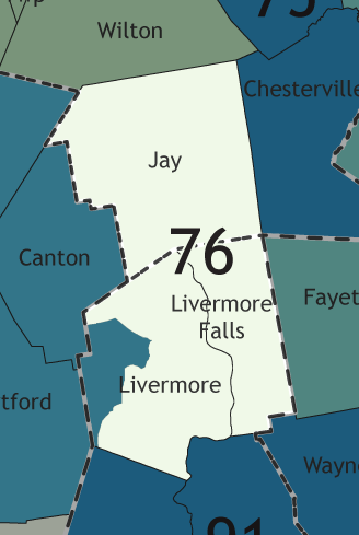 A map showing which communities are in this legislative district.