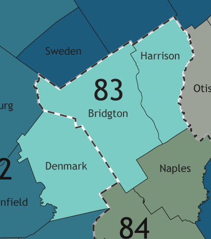 A map showing which communities are in this legislative district.