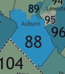 A map showing which communities are in this legislative district.