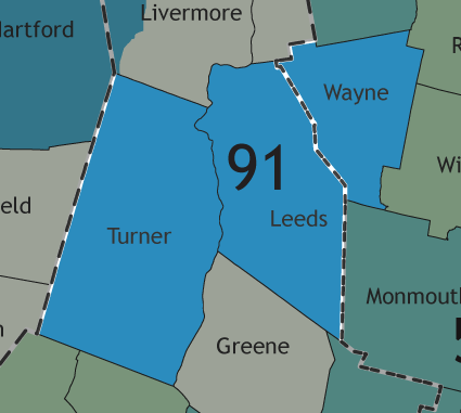 A map showing which communities are in this legislative district.