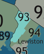 A map showing which communities are in this legislative district.