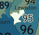 A map showing which communities are in this legislative district.