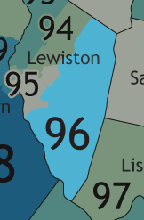 A map showing which communities are in this legislative district.