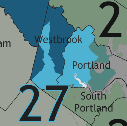 A map showing which communities are in this legislative district.