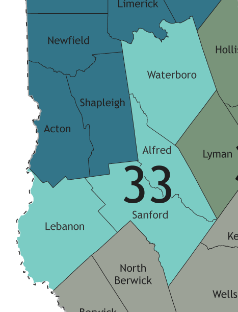 A map showing which communities are in this legislative district.