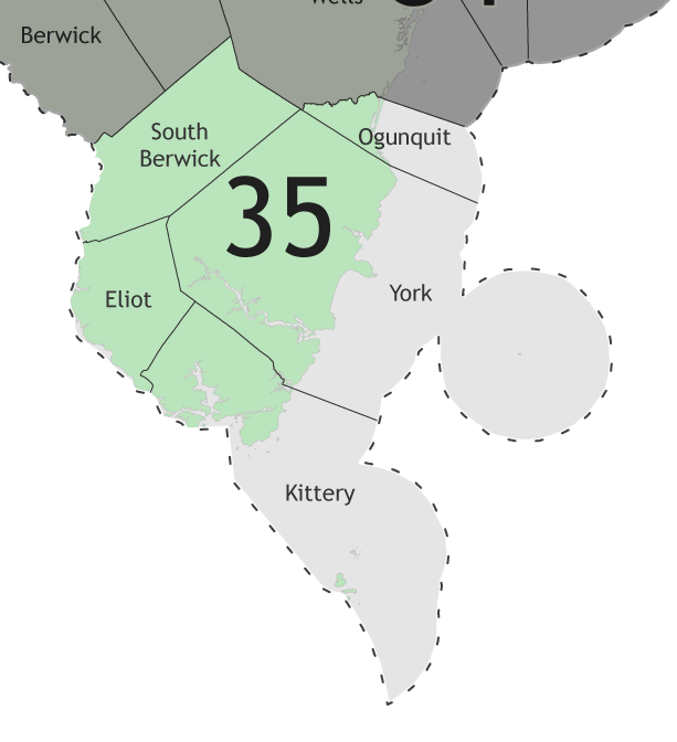 A map showing which communities are in this legislative district.