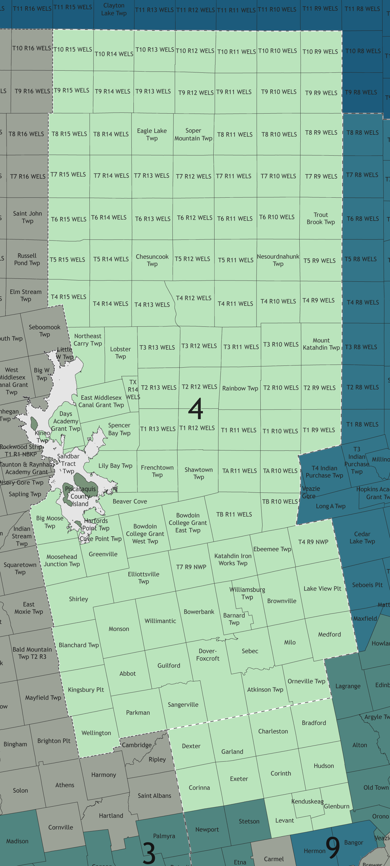 A map showing which communities are in this legislative district.