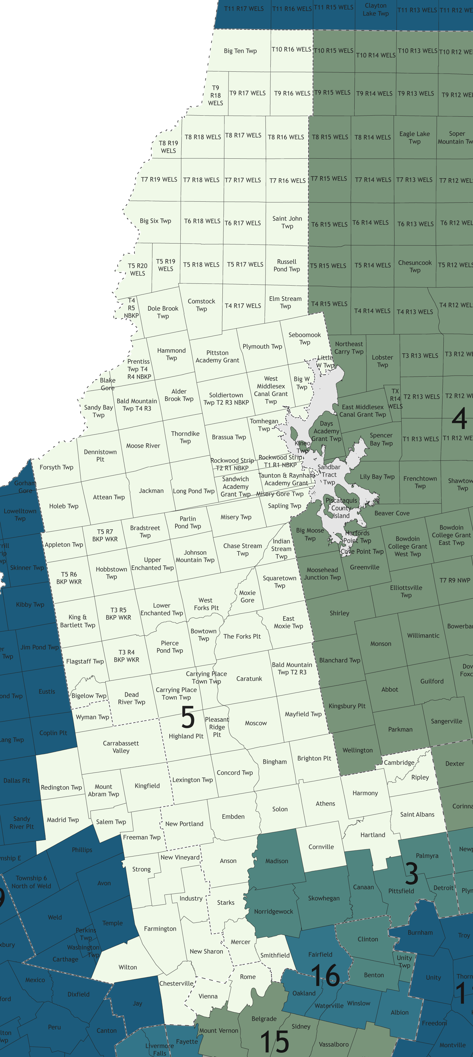 A map showing which communities are in this legislative district.