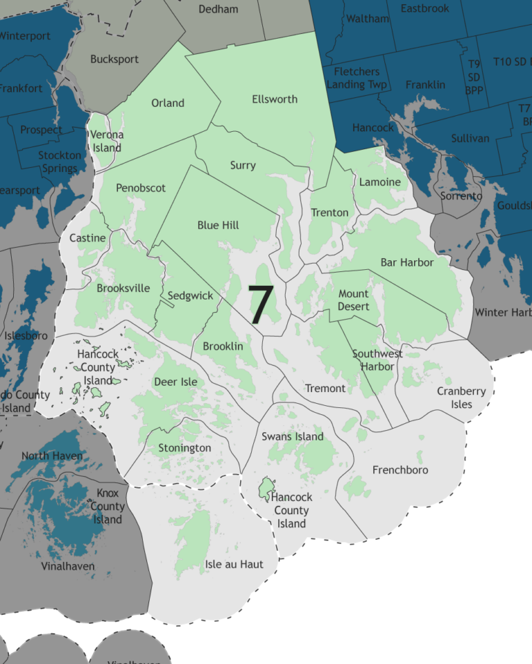 A map showing which communities are in this legislative district.