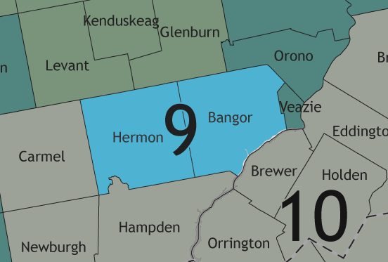 A map showing which communities are in this legislative district.