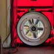 a blower door test in action