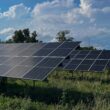 solar panels seen in a field in China, Maine.