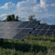 solar panels seen in a field in China, Maine.