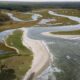 An aerial view of the Wells marsh.