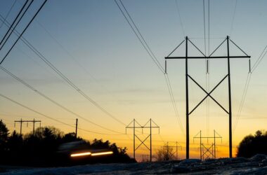 transmission lines seen overhead.