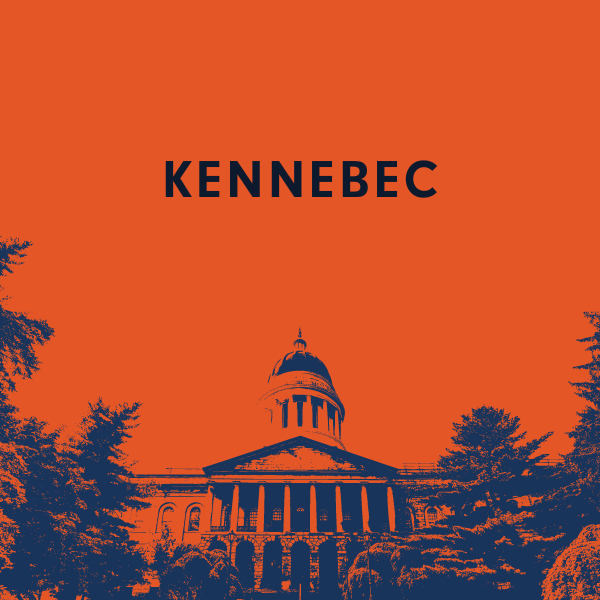 A box taking readers to a Kennebec County page with an illustration of the Maine Statehouse.