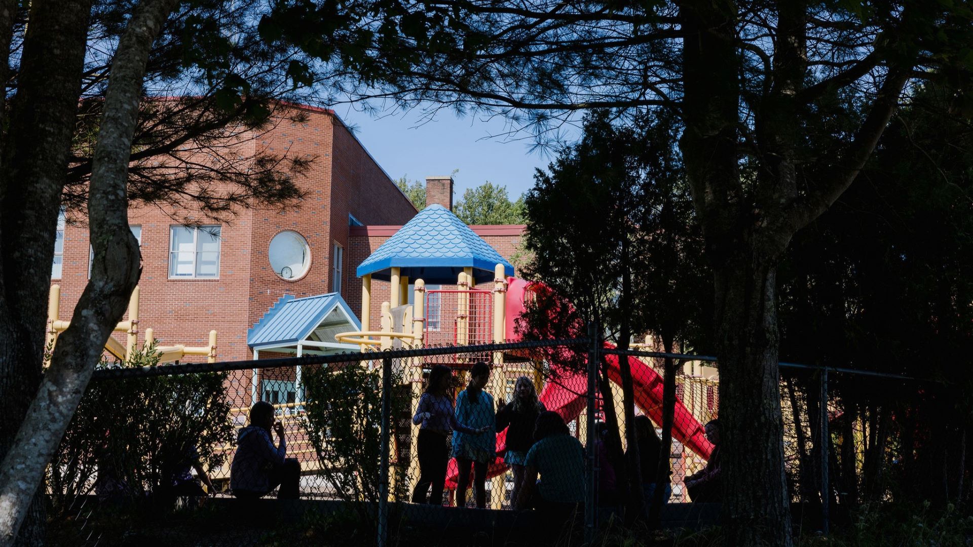 Children playing on a playground.