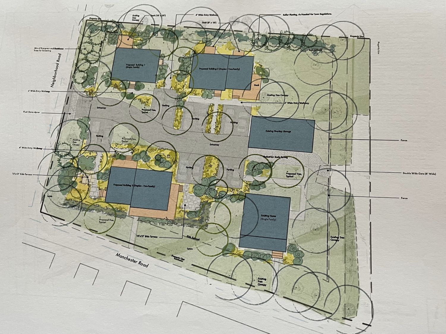 A site plan for the proposed development.