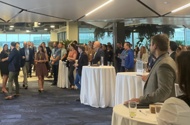 Attendees at a Roux Institute gathering.