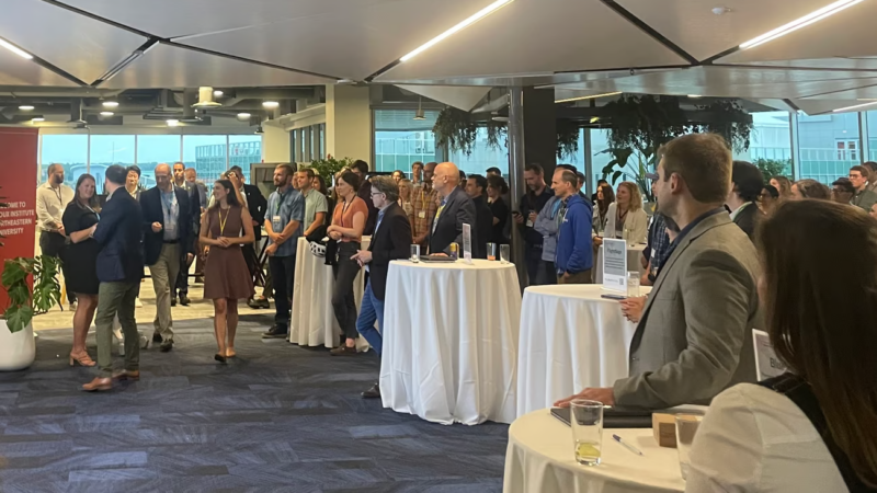 Attendees at a Roux Institute gathering.