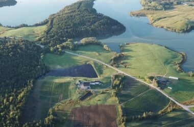 An aerial view of Schoppee Farm in Machias.