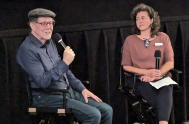 Rick Goldsmith and Micaela Schweitzer-Bluhm during a Q&A event.