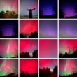 a collage of Aurora Borealis images.