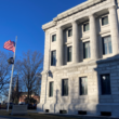 Exterior of Cumberland County Courthouse in shadows.