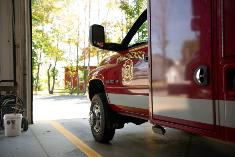 a fire truck belonging to the town of norridgewock.