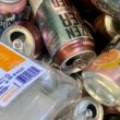 bottles and cans ready for recycling.