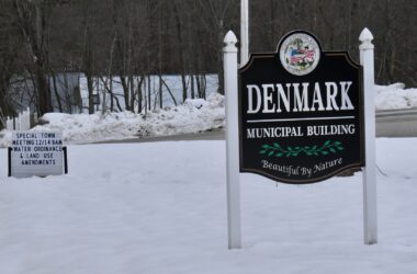 a municipal building sign outside the Denmark municipal building.