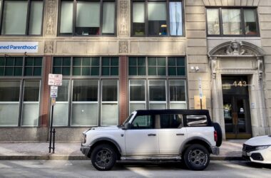 the exterior of the Planned Parenthood location in Portland, Maine.