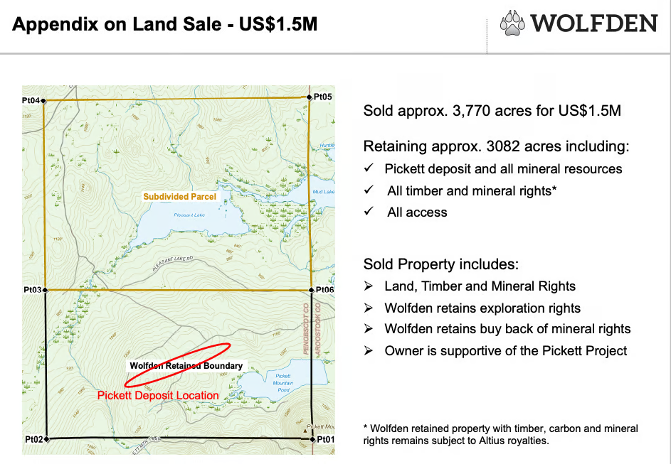 a graphic detailing information about the sale of land.